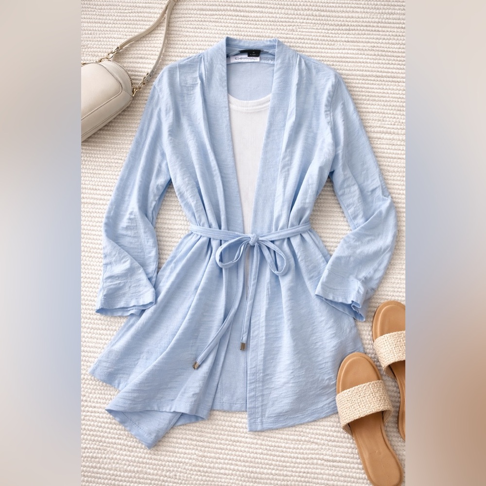 Calvin Klein Blue Tie Waist Cardigan M0GP7053 Lightweight Layer NWT